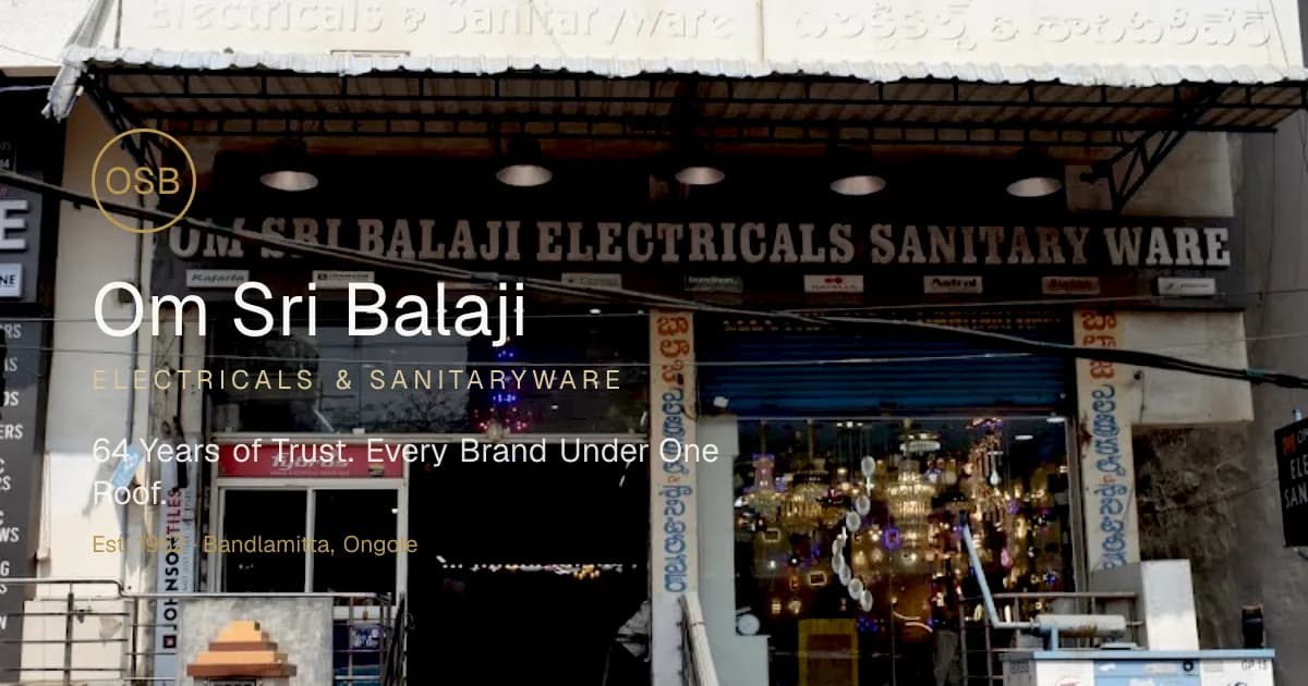 Om Sri Balaji Electricals — Retail Digital Experience